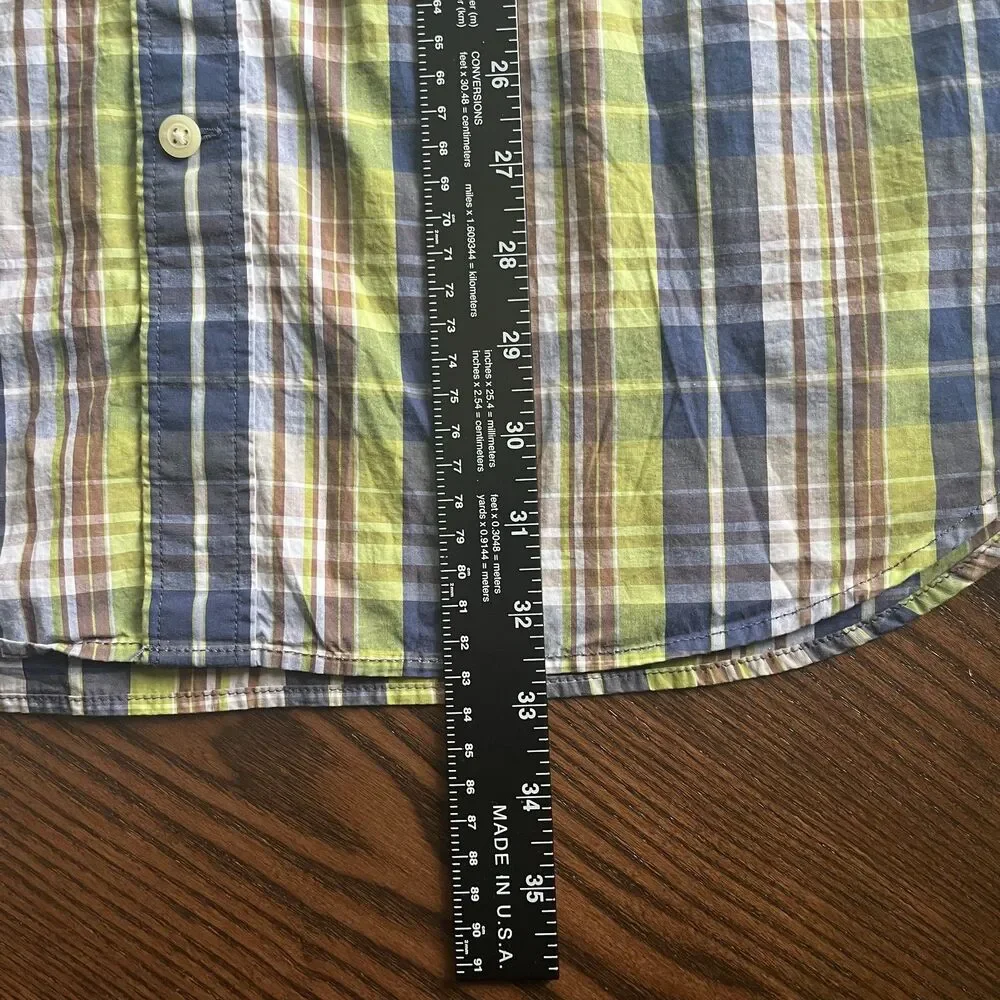 Banana Republic Men's XL Plaid Shirt Button-Down Long-Sleeve Slim-Fit